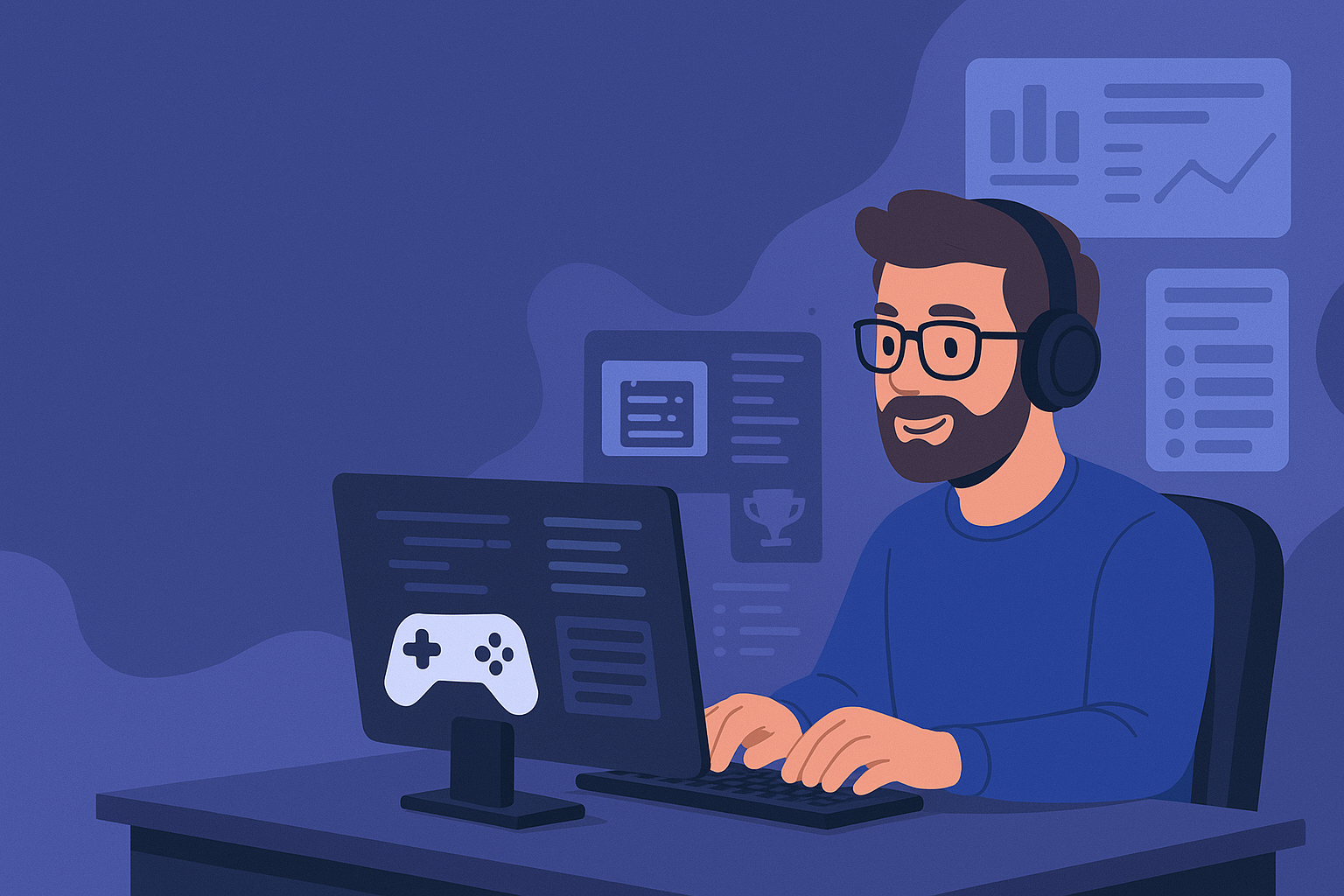 Desenvolvedor trabalhando em um jogo